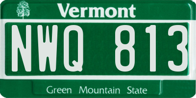 VT license plate NWQ813