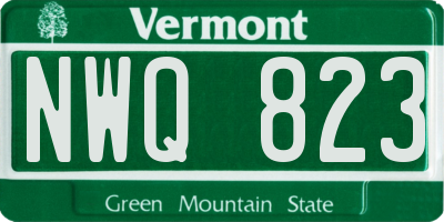VT license plate NWQ823