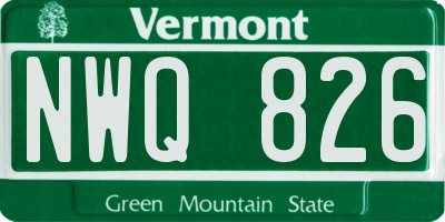 VT license plate NWQ826