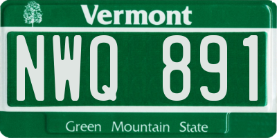 VT license plate NWQ891