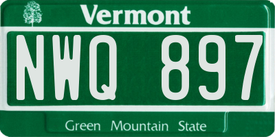 VT license plate NWQ897