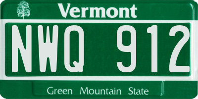 VT license plate NWQ912