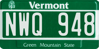 VT license plate NWQ948