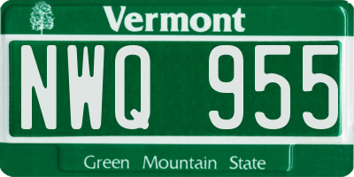 VT license plate NWQ955