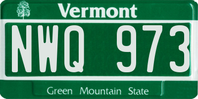 VT license plate NWQ973
