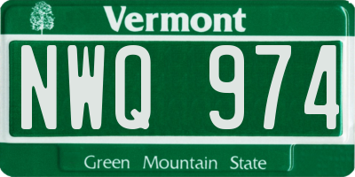 VT license plate NWQ974