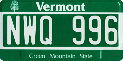 VT license plate NWQ996