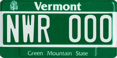VT license plate NWR000