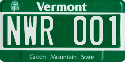 VT license plate NWR001