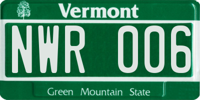 VT license plate NWR006