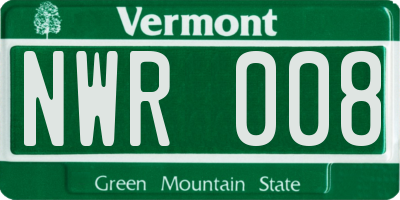 VT license plate NWR008