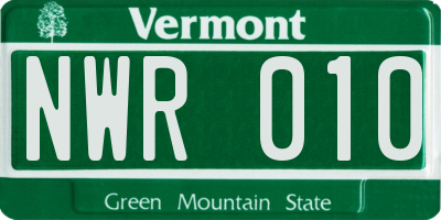 VT license plate NWR010
