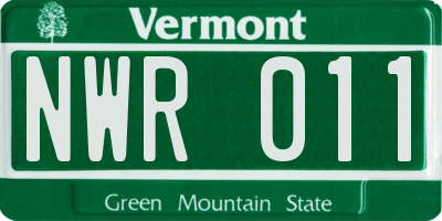 VT license plate NWR011