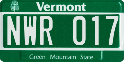 VT license plate NWR017
