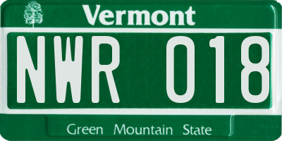 VT license plate NWR018