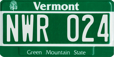 VT license plate NWR024