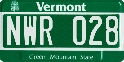 VT license plate NWR028