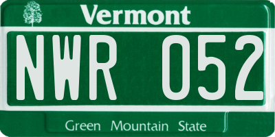 VT license plate NWR052