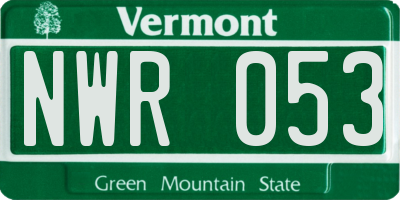 VT license plate NWR053