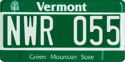 VT license plate NWR055