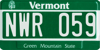 VT license plate NWR059