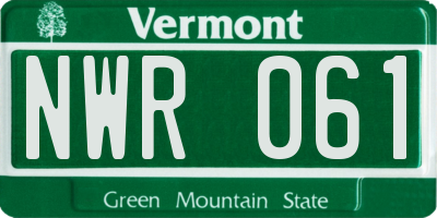 VT license plate NWR061