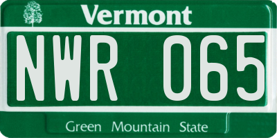 VT license plate NWR065