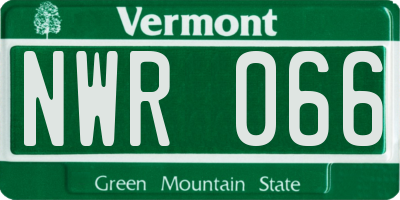 VT license plate NWR066