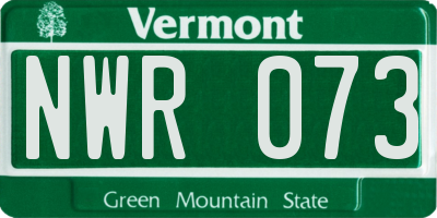 VT license plate NWR073