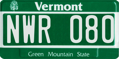 VT license plate NWR080