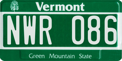 VT license plate NWR086