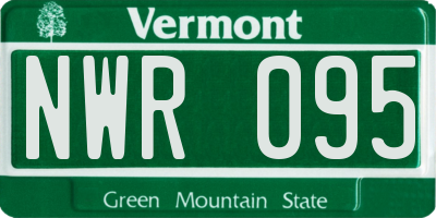 VT license plate NWR095