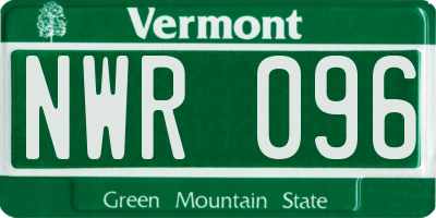 VT license plate NWR096