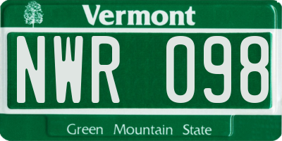 VT license plate NWR098