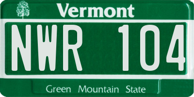 VT license plate NWR104