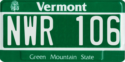 VT license plate NWR106