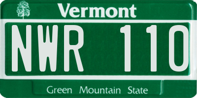 VT license plate NWR110