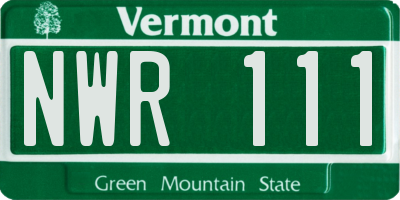 VT license plate NWR111