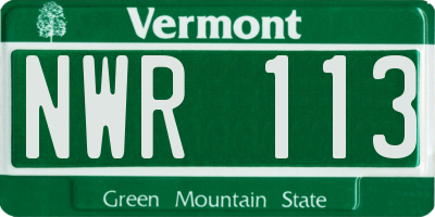 VT license plate NWR113