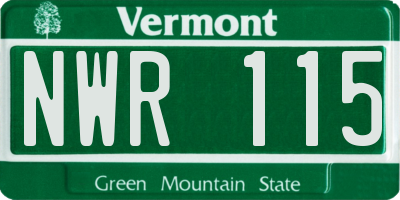 VT license plate NWR115