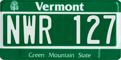 VT license plate NWR127