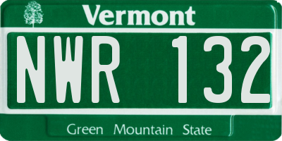 VT license plate NWR132