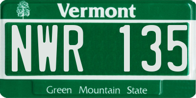 VT license plate NWR135