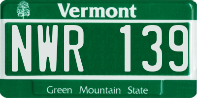 VT license plate NWR139