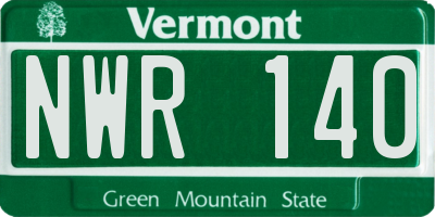 VT license plate NWR140