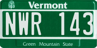VT license plate NWR143