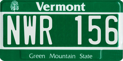 VT license plate NWR156