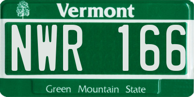 VT license plate NWR166