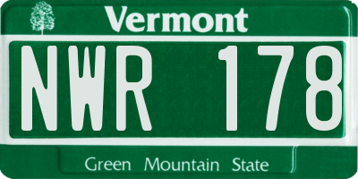 VT license plate NWR178