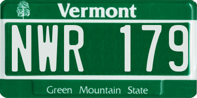 VT license plate NWR179